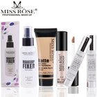 Miss Rose 4 PC Beauty Deal Fixer Spray +Primer Pump +Concealer +Foundation Tube