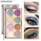 MISS ROSE 8 Colors Glitter Eyeshadow Palette