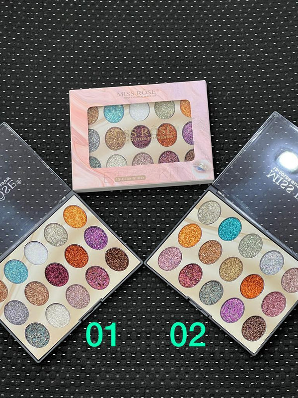 Miss Rose 15 Color Sequin Glitter Palette
